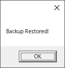 Backup Restored