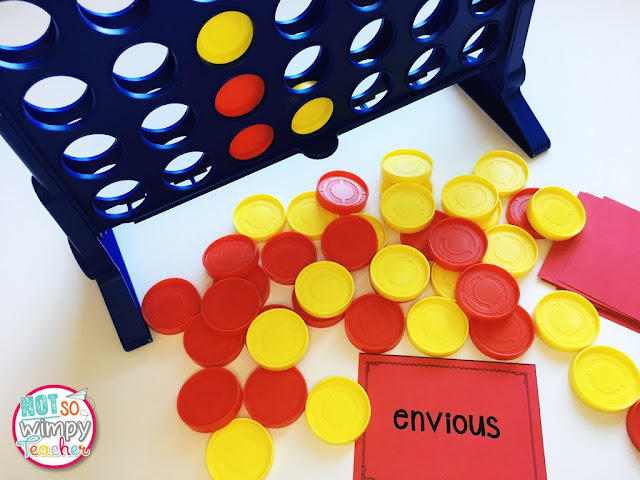 These vocabulary games are the perfect addition to your centers or word work! I have provided free printables and game pieces!