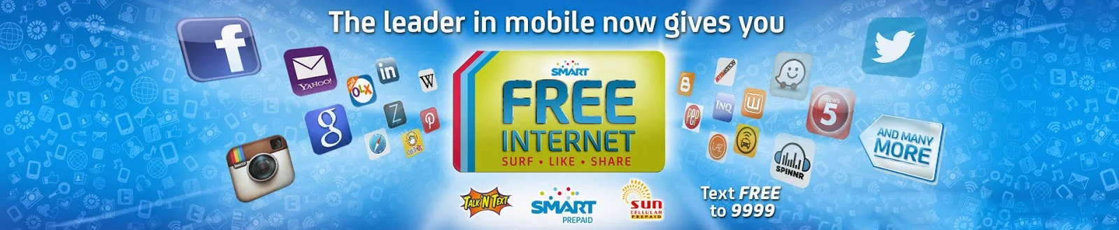 Free internet for Smart, Sun and Talk'N Text