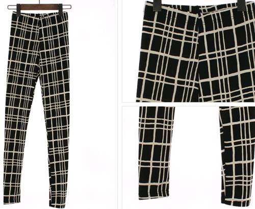 Bymou's Check Pattern Leggings