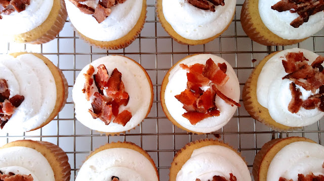 finished Easy Gourmet Maple Bacon Brown Butter Cupcakes