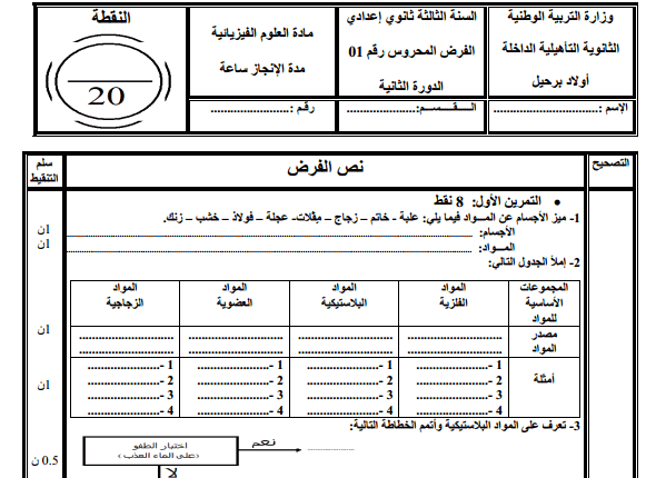 2063a591a86 المواد و الأجسام الفيزياء و الكيمياء