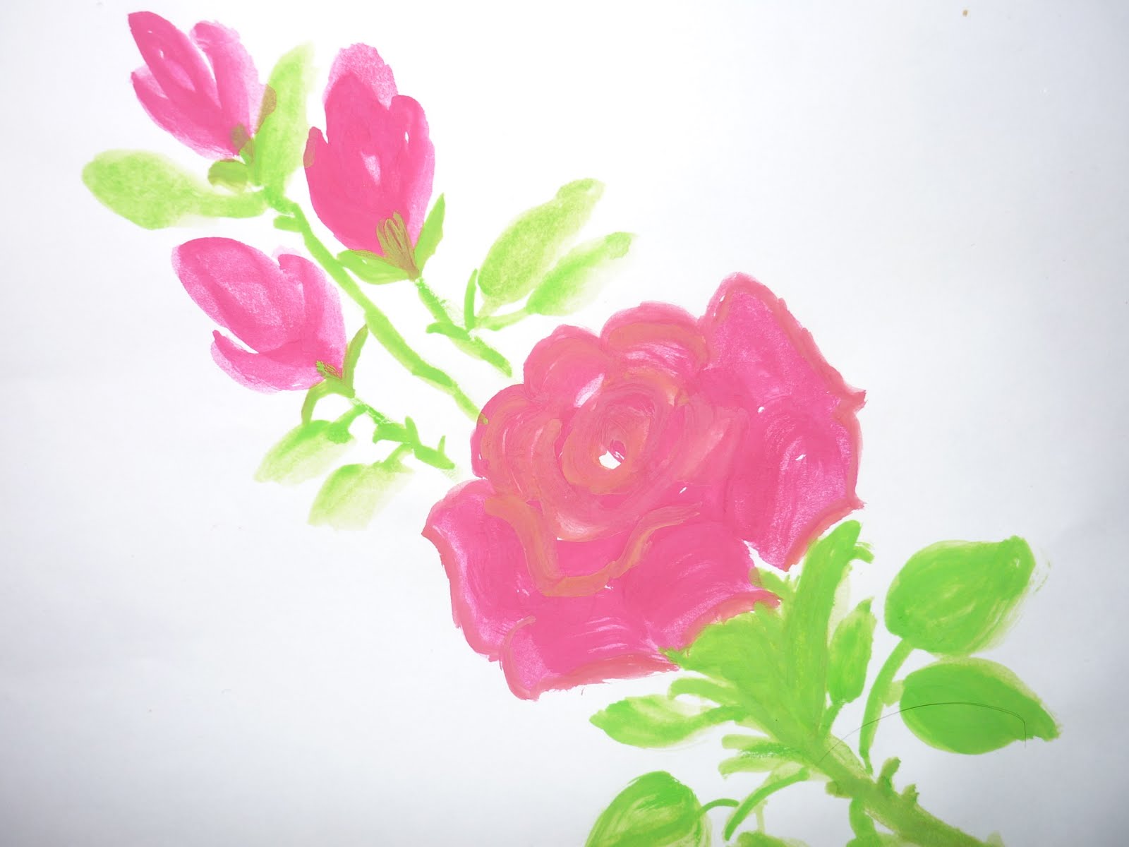  Lukisan Bunga Ros