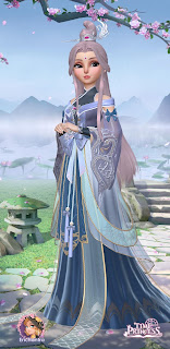 Suzhen's flowing blue immortal dress