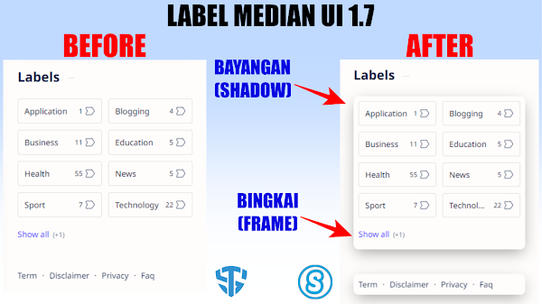 Cara Menambahkan Bingkai Pada Tampilan Label Median UI 1.7