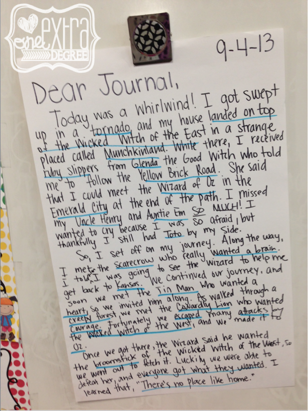 journal writing examples