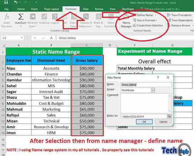 Static Name Range In Excel Tech Info