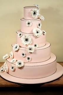 Black And White And Pink Wedding Cakes