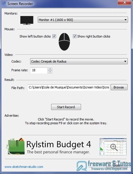 Rylstim Screen Recorder : un logiciel portable de screencasting