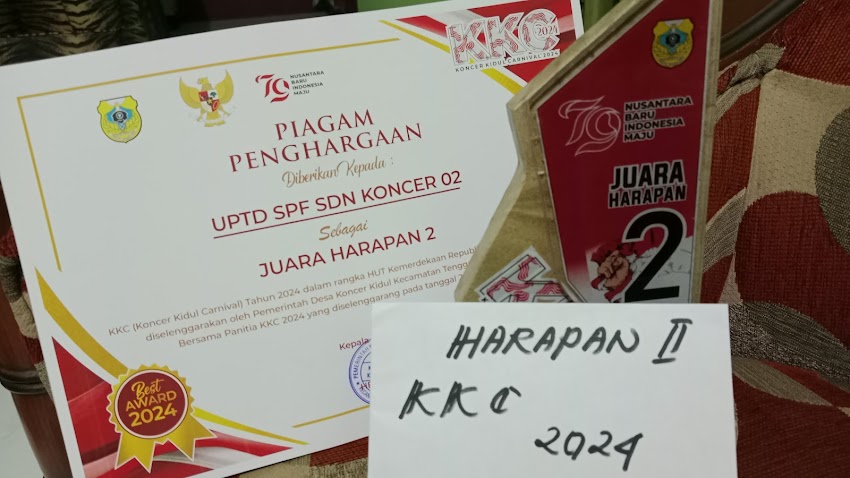 Bawa Tema Budaya Nusantara, SDN Koncer 2 Juarai Koncer Kidul Karnaval 2024.