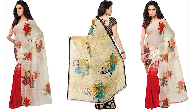 Kashvi Sarees Printed Daily Wear Georgette Saree  (Pack of 2, Multicolor)