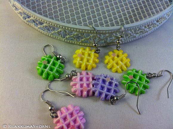 So cute Colorful Waffle earrings