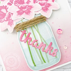 Sunny Studio Stamps: Daffodil Dreams and Vintage Jar Thank You Card by Amy Yang