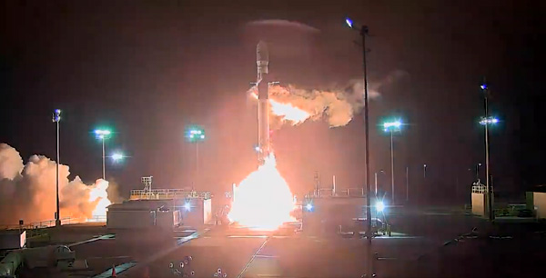 Firefly's Alpha rocket is about to lift off from pad SLC-2 at Vandenberg Space Force Base in California...on October 1, 2022.