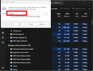 Cara Membuka Registry Editor Melalui Task Manager