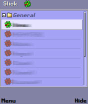 Slick - клиент для обмена мгновенными сообщениями в сети ICQ, AIM и Yahoo для смартфона