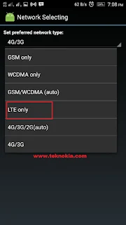Choose your preferred Network "LTE Only" or you can use the Dual mode 4G / 3G.   