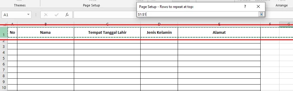Cara Agar Judul Tabel Excel Muncul Disetiap Halaman