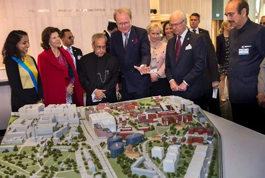 King Carl Gustaf and Queen Silvia of Sweden, Prince Daniel and Crown Princess Victoria of Sweden, India's President Shri Pranab Mukherjee