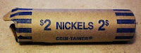 A roll of nickels