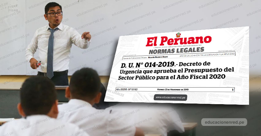 Aumento de sueldo para maestros nombrados y contratados será en marzo y noviembre del 2020, según Decreto de Urgencia N° 014-2019