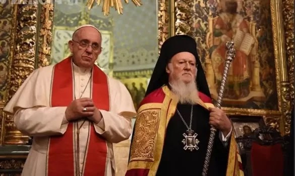 Ο Οικουμενικός Πατριάρχης Βαρθολομαίος & ο πάπας Φραγκίσκος, μαζί με κορυφαίους  θρησκευτικούς  ταγούς  θα λάβουν μέρος το βράδυ του Σαββάτου, σε «Οικουμενική Ολονυκτία Προσευχής»!!!!