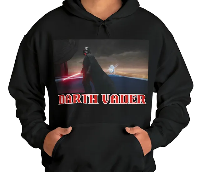 Unisex "Darth Vader Holding a Red-Bladed Lightsaber" Heavy Blend™ Hooded Sweatshirt