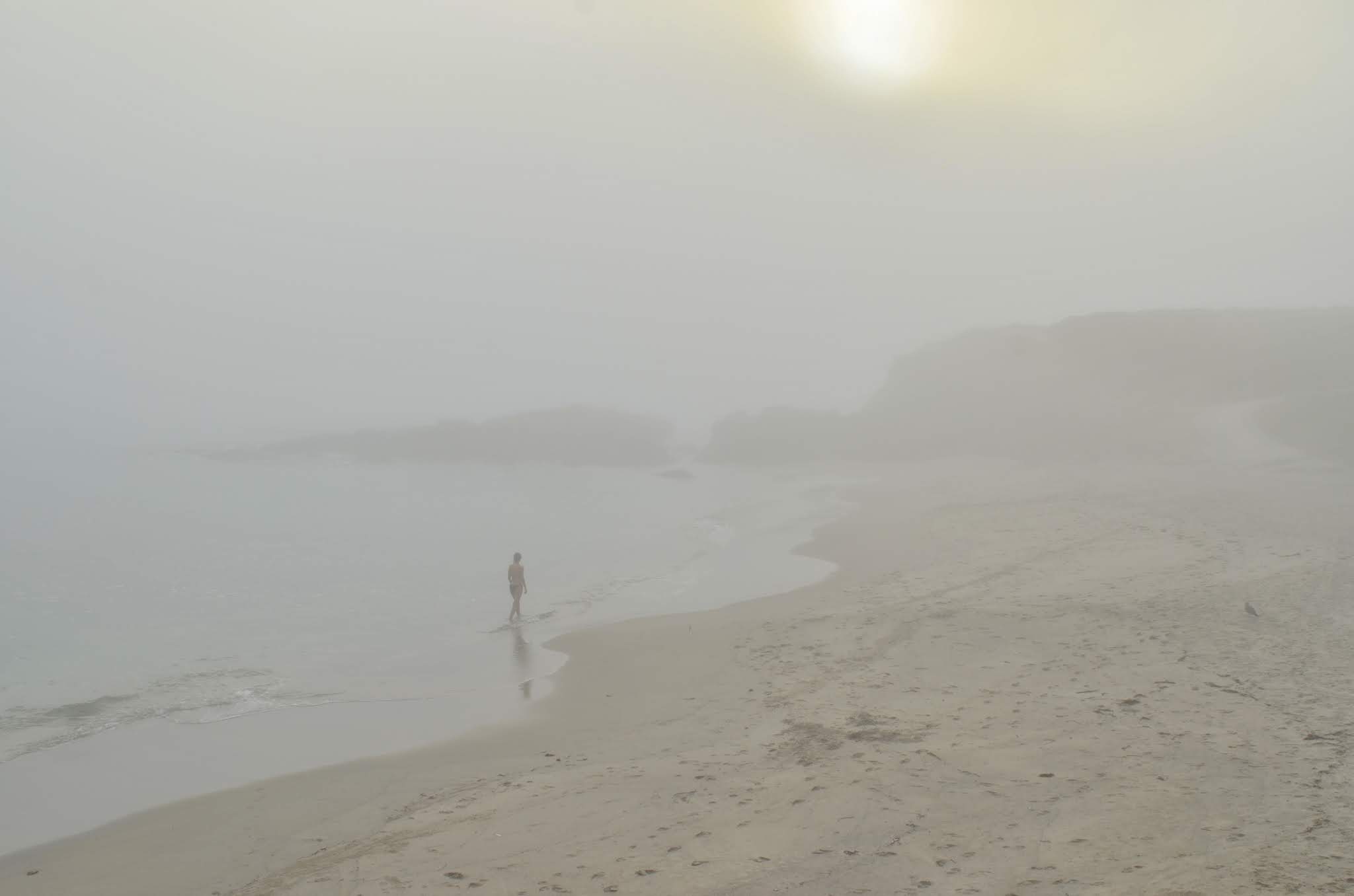 bruma / bretema playa paxariñas Sanxenxo. Niebla nevoa costa Galicia