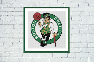 Boston Celtics easy cross stitch design - Tango Stitch