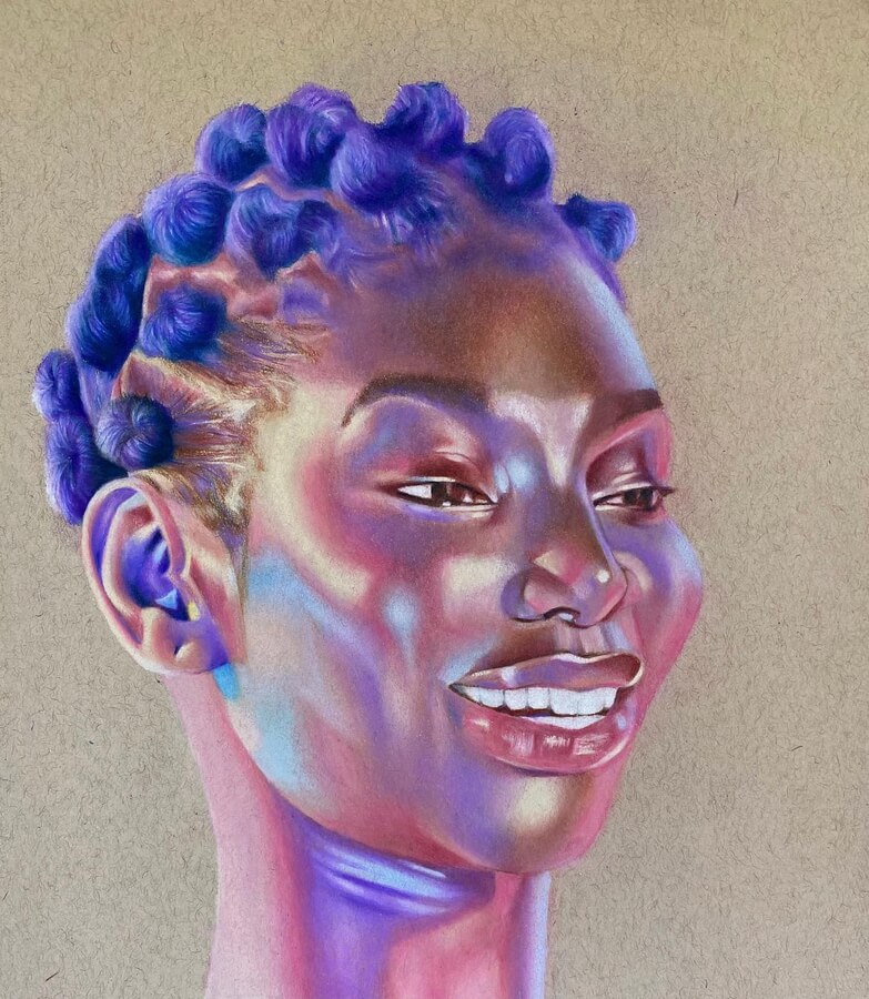 05-A-smile-in-purple-Pencil-Portraits-Dara-Michelle-www-designstack-co