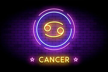 Neon Zodiac Signs Cancer Free Astrology Wallpapers Background Images