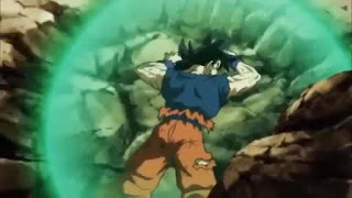 Goku inside a barrier by Android 17