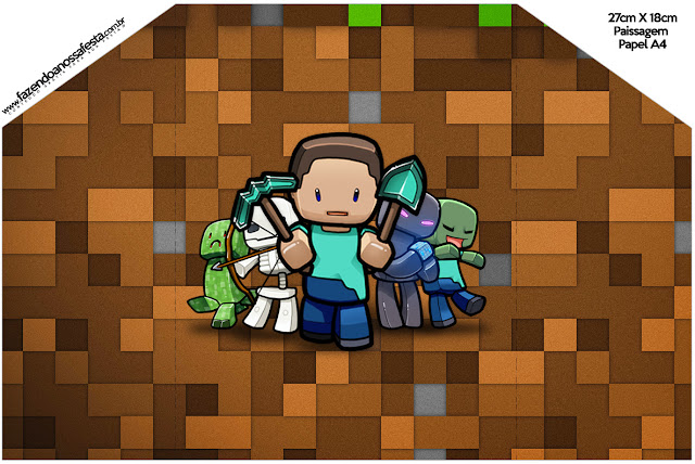 Minecraft: Invitaciones para Imprimir Gratis.