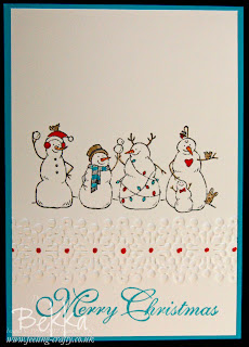 Cute Frosty Friends Snowman Card by Stampin' Up! Demonstrator Bekka Prideaux - She can help you get all your Stampin' Up! supplies