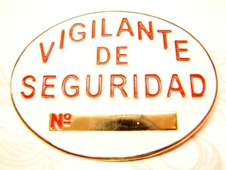 INSIGNIAS ONLINE: PLACA VIGILANTE DE SEGURIDAD HOMOLOGADA!