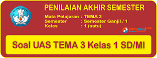 Soal UAS Tema 3 Semester 1 Kelas 1 Terbaru dan Kunci Jawaban