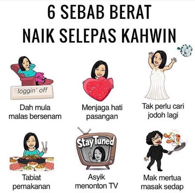 6 Sebab Berat Naik Selepas Kahwin