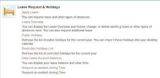 Leave management option of DOP employee portal