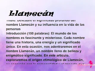 significado del nombre Llamecán