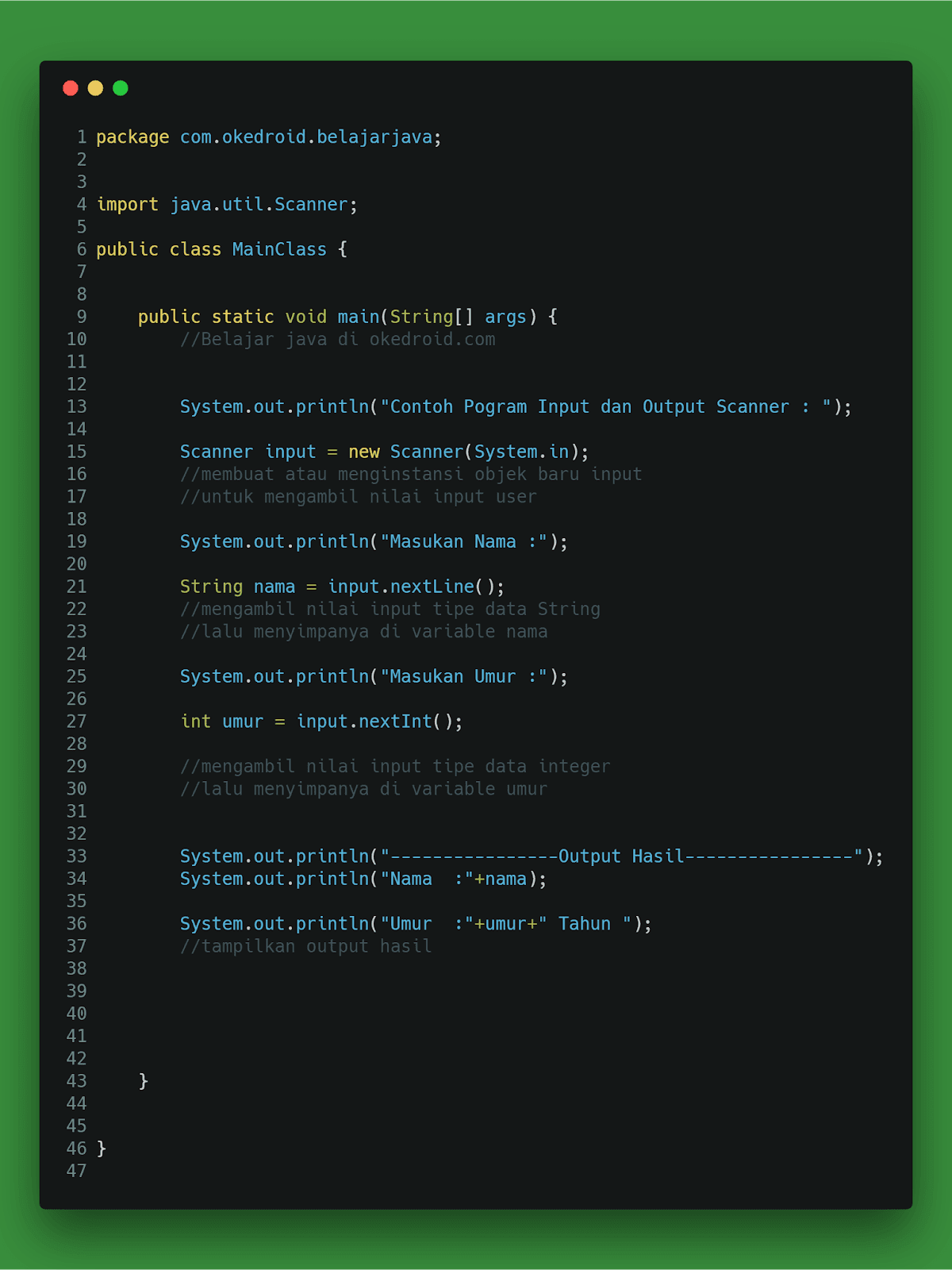 Contoh Program Input dan Output Menggunakan Scanner di ...