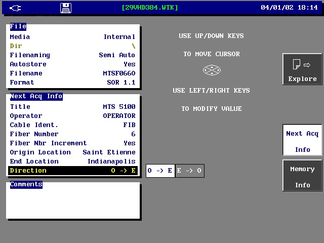 “Set-up” key and select “Test Auto”