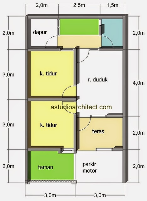 eltorsit Denah Rumah  Minimalis  Ukuran  6 x 10 