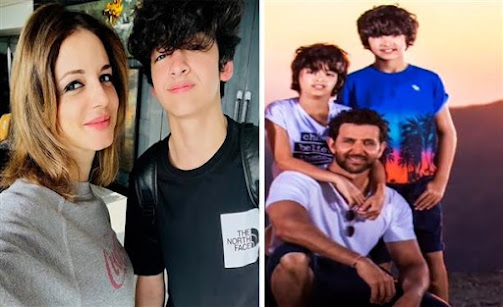 Hrithik Roshan Sussanne Khan And their two sons