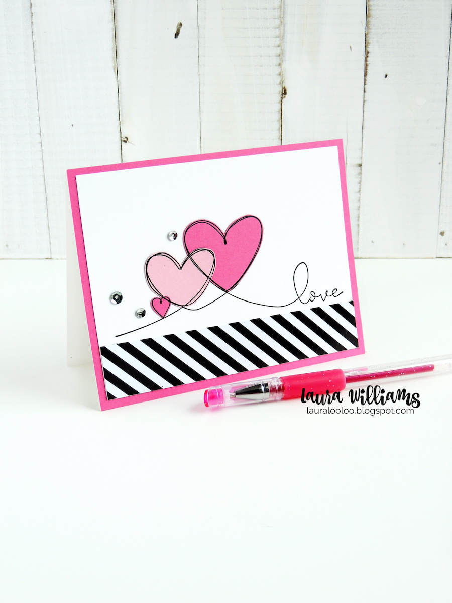 Make sweet handmade Valentine cards with the Triple Heart Love stamp from Impression Obsession. Click on over to my blog, Lauralooloo, to see ideas for this fun red rubber stamp. I'll show you how to paper-piece it, and add fun watercolor techniques to make a variety of lovely Valentine cardmaking ideas with this one stamp.