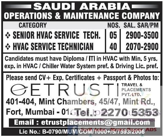 Saudi Arabia operation maint jobs 