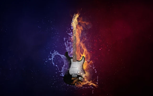 Guitar Fire and Cold wallpaper. 