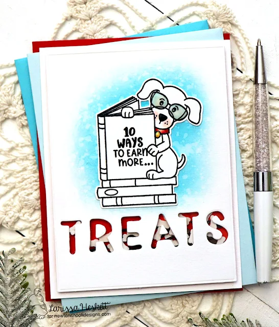 10 Ways to Earn more Treats Card by Larissa Heskett for Newton's Nook Designs using Puppy's Reading List and Essential Alphabet Die Set