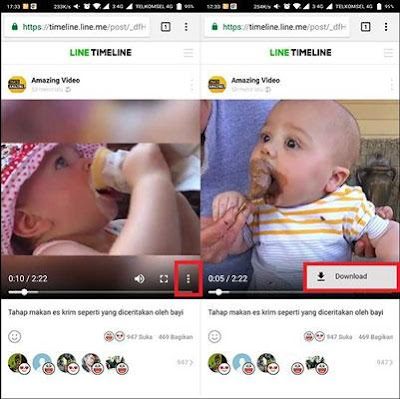 Cara download video line melalui browser