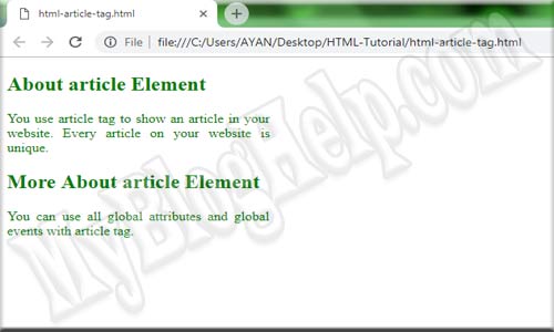 article-tag-in-html5