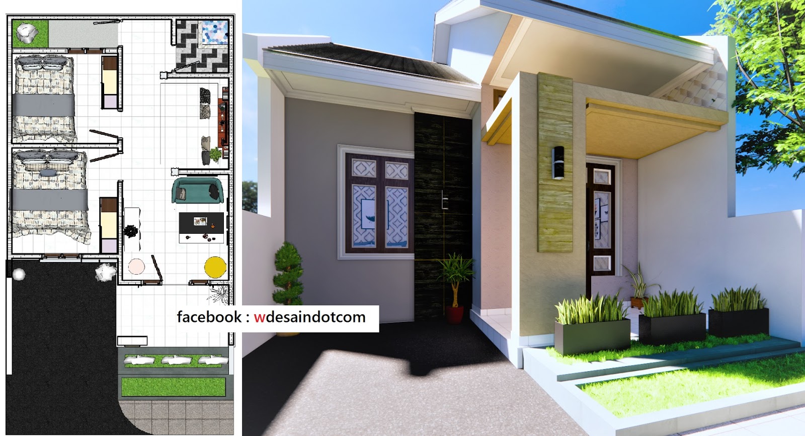 Model Rumah Minimalis 6x12 Dengan Denah Dan Anggaran Biaya DESAIN RUMAH MINIMALIS